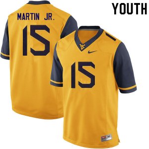 Youth West Virginia Mountaineers NCAA #15 Kerry Martin Jr. Gold Authentic Nike Stitched College Football Jersey JQ15Z10TK